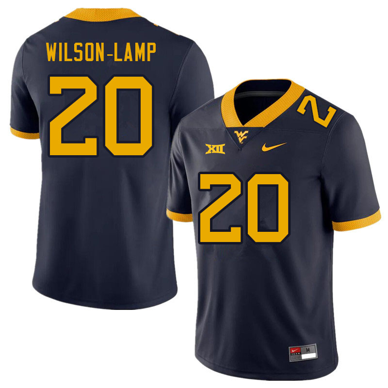 NCAA Men's Andrew Wilson-Lamp West Virginia Mountaineers Navy #20 Nike Stitched Football College Authentic Jersey ZO23H55QU